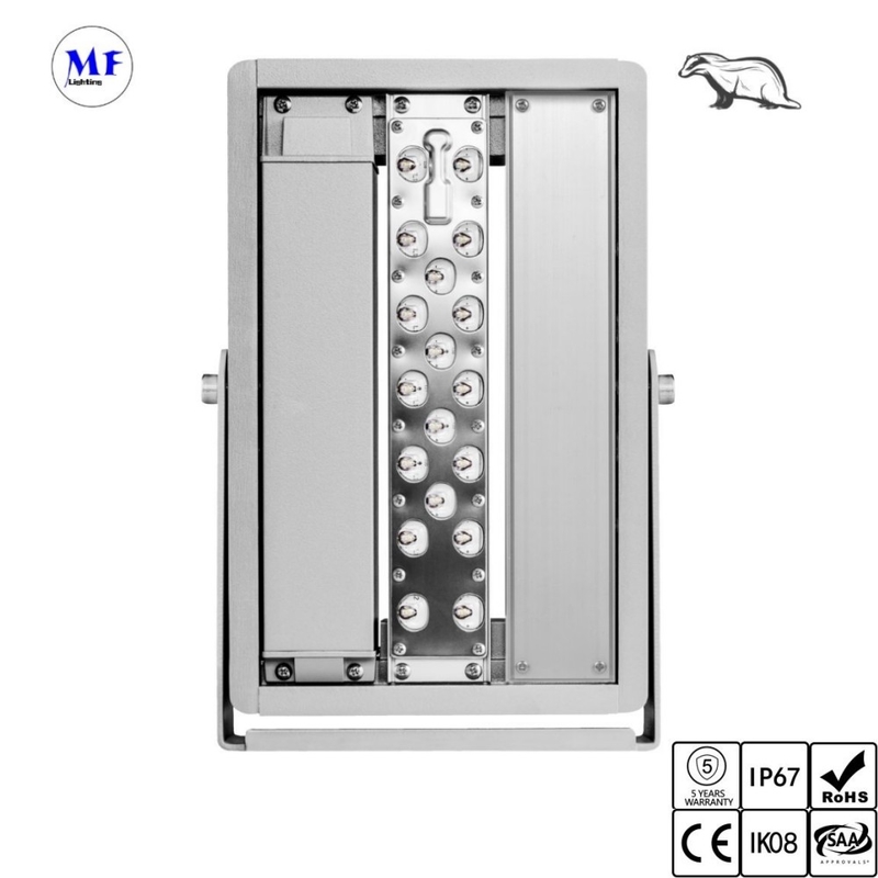 Modular IP67 60W-300W LED Flood Light With RGB Dali Dimming For Viaduct Overpass Crane Hoist Cave Sport Field