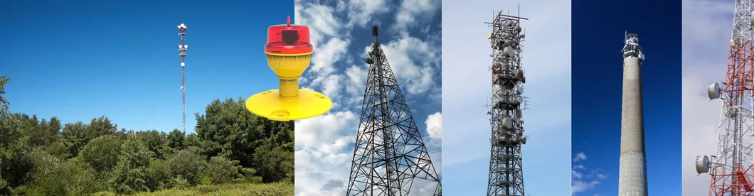Φωτό LED αντισταθμιστικού φωτισμού αεροπορίας IP66 Αδιάβροχο Κόκκινο λευκό διπλό κεφάλι Ενσωματωμένο φωτοκύτταρο Αεροσκάφος Προειδοποιητικό φως LED χαμηλής έντασης 10
