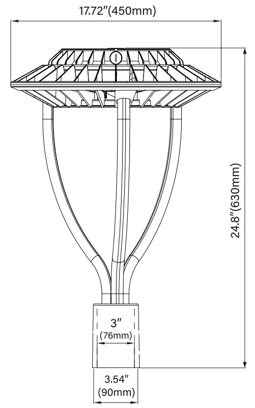Φως κήπου LED Ρυθμίσιμο Αντι υγρασία IP65 150W Αδιάβροχο 140lm / W Μαύρο νεραϊδοδενικό γκαζόν αυλή Post Top 6