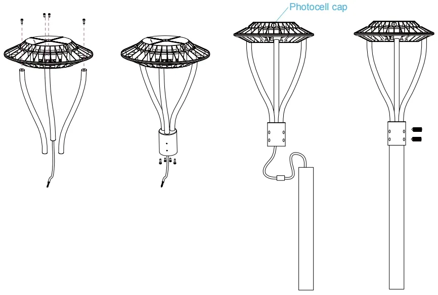 Φως κήπου LED Ρυθμίσιμο Αντι υγρασία IP65 150W Αδιάβροχο 140lm / W Μαύρο νεραϊδοδενικό γκαζόν αυλή Post Top 9
