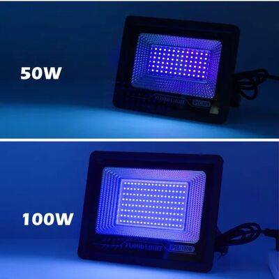 50W/100W/150W 365nm/395nm Aluminum Waterproof Outdoor IP66 Flood Curing Full Spectrum Ultraviolet Adjustable UVA Glow Party Art Installation LED UV Light