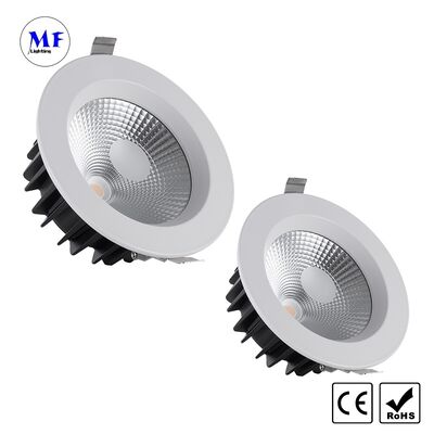 COB LED Recessed Downlight 30W Triac 0-10V Dali-2 Dt6 Dt8 Dimmable Tuya Zigbee Tuya WiFi Smart Control Ugr<19 Die-Cast Aluminum Ceiling Down Light