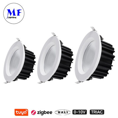 Factory Price IP40 CCT Adjustable Triac Dali Tuya Dimmable Smart Zigbee 35W 50W COB LED Recessed Spot Down Light for Kitchen Industrial Retail Commercial Spaces