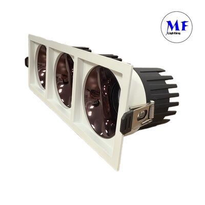 Φαρμακευτική τιμή Σφωτισμός LED Τετραγώνιο LED Τριπλής κεφαλής IP20 Αντι-Αναλαμπτήρα Dimmable Down Light από TRIAC 0-10V DALI-2 DT6 DT8 για Εμπορικό Πρόγραμμα
