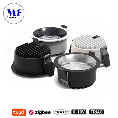 Φωτιστικό LED χωνευτό 10W 160lm/W Triac /0-10V/Dali-2 Dimmable CRI9 Ευρεία γωνία δέσμης 120° Φωτιστικό LED χωνευτό 8 ιντσών/10 ιντσών Αντιθαμβωτικό για Εμπορικούς Χώρους