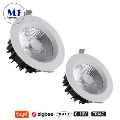 35W 100lm/W LED Spot Down Light Anti-Glare CCT Ρυθμίσιμο CRI90 Triac /0-10V/Dali-2/Tuya Zigbee Στρώσιμη γωνία δέσμης 60° Σκηνωμένο COB για εμπορικούς και κατοικικούς χώρους