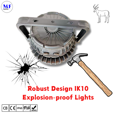Φωτιστικό LED Highbay ATEX Αντιεκρηκτικό UFO Ζώνη 1 Ζώνη 2 Dim 200W 300W 400W IP66 Ik10 Χαλυβουργεία Εργοστάσια Παραγωγής Αλκοόλ Πετρέλαιο Αέριο Σκληρές Βιομηχανικές Εφαρμογές