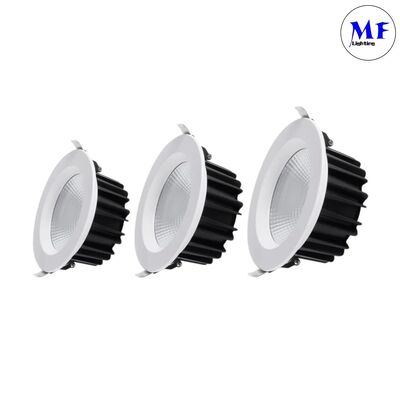 Αλουμίνιο 60 βαθμών Triac 0-10V Dali Smart Dimming Dimmable CCT Ρυθμίσιμο 5W/7W/10W/12W/15W/20W/25W/30W/35W/40W/45W/50W Downlight Recessed COB LED Down Light